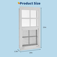 Garvee Aluminum Sliding Storage Window – Tempered Glass & Fiberglass Screen – Flush Mount, Weather Resistant, Easy Install – Perfect for Storages, Chicken Coops, Garages – 14×21 Inch, 1pcs