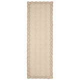 Garvee Washable Scalloped Runner Rug - Thin Low-Profile Floral Edge, Non-Slip Backing, Mark-Resistant Indoor Runner for Kitchen/Hallway/Entryway/Laundry/Bathroom/Bedroom - Coffee, 2x6 ft, USA - Floral Scalloped|Blue