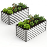 Garvee Galvanized Steel Raised Garden Beds 2 Pack 4x2x1.5FT – Outdoor Planter Boxes for Vegetables, Flowers & Healthy Plants – Durable Metal Planting Containers – Easy Assembly – Original Color, 2-Piece Set, 4*2*1.5FT
