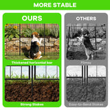 Garvee Rustproof Metal Garden Fence Panels with Gate - Decorative Outdoor Animal Barrier, No-Dig Installation, Black Fencing for Yard, Lawn & Garden Perimeter Edging, 40in H x 11.8ft L, 5-Pack, Size: 40in*11.8FT, 5-piece pack with door