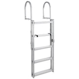 Garvee Telescopic 5-Step Aluminum Dock Ladder – 350lbs Heavy-Duty Folding Marine Boarding – Non-Slip Wide Steps – Corrosion-Resistant – For Pontoon Boats, Pools, Lakes – Removable Straight Ladder – Surface Anti-Corrosion Spray, Telescopic, Level 5, 350 - 13