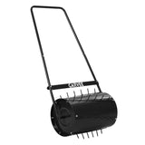 Garvee 2-in-1 Heavy Duty Lawn Roller & Spike Aerator, 23-Inch Steel Drum, 13 Gallon Water/Sand Capacity, Manual Push/Tow, Grass Flattener and Turf Compactor for Garden, Yard, Farm – Spiked Black Steel - Black With Spiked