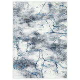 Garvee Ultra Soft Modern Abstract Marble Area Rug – Washable, Collapsible, Non-Slip, Low Pile Carpet for Living Room, Bedroom, Dining Room, Office – Blue Tint, 6x9ft (183x274cm), USA - Blue Tint