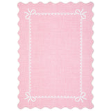 Garvee Soft Washable Pink Scalloped Bow Area Rug 5x7ft – Low Pile, Non-Slip Carpet for Living Room, Bedroom, Nursery, Dorm, Playroom – Modern Sturdy Decor – USA Spec, 5x7ft (152x213cm)