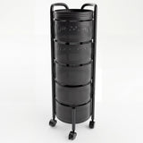 Garvee Space-Saving 5-Tier Black Carbon Steel Kitchen Storage Cart – Mesh Organizer Baskets, Lockable 360° Wheels, No-Assembly Slim Rolling Rack Shelf for Fruit, Vegetables, Pantry, Bathroom – Specs: Black 5 layers 100243 - Black