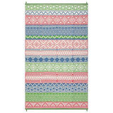 Garvee Reversible Waterproof Outdoor Rug – Large Plastic Straw Patio Carpet, UV Resistant, Easy Clean, Portable – 9x18ft, Green/Blue/Rose Red/White – United States