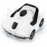 Garvee High-Efficiency Wireless Robotic Pool Suction Cleaner – 150 CFT/h Suction – 130-Min Runtime – Cleans Walls & Waterline – Self-Parking, Lightweight, Portable – For Above Ground & Inground Pools – US Standard, White - White