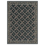 Garvee Washable 8x10 Geometric Floral Area Rug for Living Room, Bedroom, Nursery or Dining Room - Modern Low Pile Carpet - Non-Slip, Mark Resistant, Collapsible, Pet & Child Friendly - Black, Size: 8x10ft (244x305cm) - Black