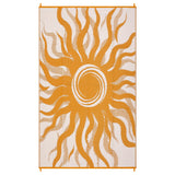 Garvee Boho Sun Design Outdoor Reversible Rug – Waterproof Plastic Straw Patio Mat, Quick Dry, Easy Clean, 9x12ft for Deck, Backyard, RV, Camping, Picnic, Porch, Balcony, Beach – Orange-White, USA - Black Coffee