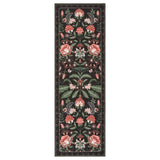Garvee Washable Floral Runner Rug - Non-Slip Low Pile Thin Soft Vintage Botanical Carpet for Hallway, Kitchen, Entryway, Bedroom, Laundry - Collapsible, Easy Care, Purple-Black, 2x6ft (61x183cm), USA - Flower-Black