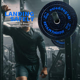 Garvee High-Density International Sports Event Rubber Bumper Plates Pair – 45LB, 2-Inch Barbell Weight Plates for Strength Training & Weightlifting – Quiet Crumb Design, Black with Blue Dots – Printed: WEIGHT PLATES+45LB