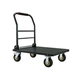 Garvee Heavy Duty Platform Truck Cart, Steel Flatbed Dolly with 6" Swivel Wheels and Brakes, Foldable Hand Truck for Warehouse, Garage, Shipping, 36"x24", Black - Black