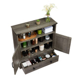Garvee Modern Gray Wall Mounted Bathroom Cabinet with Double Barn Doors – 25" Wide Medicine Cabinet with Drawers & Adjustable Shelf – Storage Organizer for Bathroom, Kitchen, Laundry, Entryway – Gray - Gray