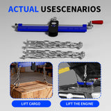Garvee 1500 lbs Engine Hoist Load Leveler – Heavy Duty Steel Engine Lifting Tool with Ball Bearing, Adjustable Crank Handle & 2 Chains, For Shop Crane, Auto Repair, Garage – Blue | 0.5m small load distributor | - Blue