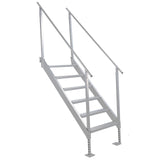 Garvee 6-Step Heavy-Duty Aluminum Dock Ladder – 500lbs Capacity Removable Boarding Steps – Non-Slip Treads – Quick-Release Buckles – Saltwater-Resistant – For Pontoon, Boat, Pool, Lake – Surface Spray Anti-Corrosion Powder, Detachable, Escalators, Level 6 - 2