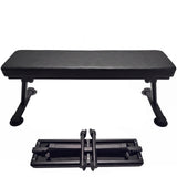 Garvee Collapsible Flat Weight Bench for Home Gym - Heavy-Duty Steel Frame, 1000 lb Capacity - 2.5" Thick PU Padded Cushion - Non-Slip Floor-Safe Feet - Compact Portable Bench - Color: Black - Rated Load: 1000 lbs