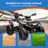 Garvee 12V Kids Electric ATV Ride-On Car – 2-Seater, 4-Wheel, Parent Remote, LED Lights, Music, wireless, Spring Suspension, Safe 2-4 MPH Speed, Battery Powered Toy Vehicle for Boys & Girls, Grey - Grey