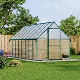 Garvee Heavy Duty 8x16 FT Polycarbonate Greenhouse – Reinforced Aluminum Frame, Walk-in Outdoor Grow Tent – Adjustable Roof Vent, Lockable Door, Rain Gutter, High Wind Resistant – For All Seasons, Green