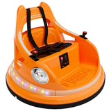 Garvee 12V Electric Bumper Car Ride-On for Toddlers & Kids – 2 Speeds, 360° Spin, LED Lights, wireless, Music, 5-Point Safety Belt, Anti-Collision, Parental Remote Control – Orange