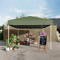 Garvee Portable Outdoor Canopy Tent with Adjustable Height, Waterproof 210D Oxford Fabric, Corrosion-Resistant Frame, Green, 10x10ft, Camping & Events