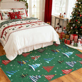 Garvee Christmas Tree Motif Area Rug - Washable Non-Slip Low-Pile Carpet, Soft for Living Room, Bedroom, Dining Room - Holiday Home Decor - Green, 6x9ft (183x274cm) - Green