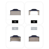 Garvee 12' x 16' Hardtop Gazebo – Double Galvanized Steel Roof – Heavy Duty Aluminum Frame – Waterproof Outdoor Pavilion with Mosquito Netting & Privacy Curtains – All-Weather Sun Shelter for Patio, Deck, Lawn, Backyard – Khaki – Specs: Box A 1/5
