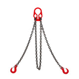 Garvee Grade 80 2-Leg Adjustable Chain webbing, 5/16 in x 10 ft, 7,000 lb WLL - Alloy Steel Lifting Chain Assembly with Adjuster & Grab Hooks for Hoist Rigging - Red