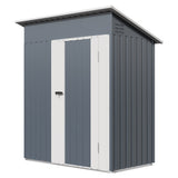 Garvee Weather-Resistant Metal Outdoor Storage Outdoor Storage 5x3 FT – Lockable Door, Vents – Waterproof Utility Organizer for Garden, Lawn, Patio, Bike – Durable Steel – Gray