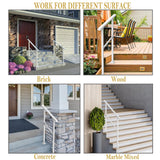 Garvee 2-Pack Adjustable Stair Handrail Kit - Metal Indoor/Outdoor Safety Railing for 2-5 Step Concrete/Brick/Wood Stairs, Non-Slip Grab Rail for Porch/Deck, White - Size 2
