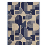 Garvee Modern Geometric Area Rug - Washable Low Pile Carpet - Mark Resistant, Non-Shedding, Collapsible & Soft - Appropriate for Living Room, Bedroom, Dining Room - 8x10ft, Blue - Geometric|Blue