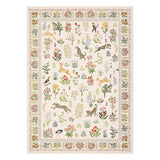 Garvee Ultra-Thin Beige Washable Area Rug - Soft Non-Slip Modern Carpet - Animal & Botanical Motif, Mark Resistant Low Pile - For Living Room, Bedroom, Dining, Kids Nursery - 4x6ft (122x183cm), USA - Black