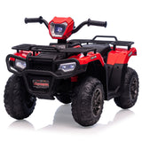 Garvee 12V Electric Kids Ride On ATV - Dual Speed 1.5-2.2mph, LED Lights, Music, USB, One Button Start - Safe Battery Powered 4-Wheeler Car, Outdoor Toy Vehicle for Toddlers, Boys & Girls, Red - Red