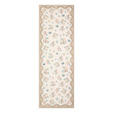 Garvee Vintage Floral Runner Rug - Washable Low Pile Non-Slip Carpet with Scalloped Lace Edge - Soft Romantic Cottage Chic Mat for Hallway, Entryway, Bedroom, Laundry - Beige, 2x6ft (61x183cm) - Beige