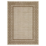 Garvee Modern Checkered Area Rug for Living Room, Bedroom, Nursery - Soft Washable Low Pile Carpet - Non-Slip, mark Resistant Geometric Bordered Throw Rug - Linen Color, 9x12ft (274x366cm), USA - Taupe