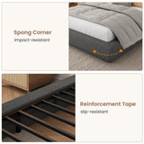Garvee Cloud-Style Floating Upholstered Platform Bed Frame - Wraparound Headboard, Wood Slat Support, Noise-Free, No Box Spring Needed, Easy Assembly - Dark Gray, Full - Dark Gray