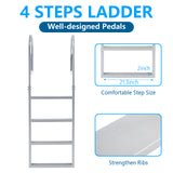 Garvee Aluminum Turn Over-Up Dock Ladder – 4-Step 350lbs Heavy-Duty Marine Boarding – Non-Slip Wide Steps – Corrosion-Resistant Surface – For Pontoon Boats, Lakes, Pools, Outdoor Swimming Access – Straight Ladder, Surface Spray Anti-Corrosion Powder, Turn - 11