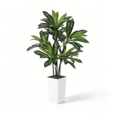 Garvee Lifelike Artificial Dracaena Tree - Large Faux Yucca Floor Plant for Indoor Home Décor - White Tall Planter - Realistic Exotic Greenery for Living Room, Bedroom, Office, Porch - Easy Assembly, 5ft