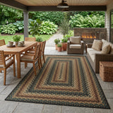 Garvee Washable Easy Jute-Look Braided-Print Area Rug - Non-Slip TPR Backing, Ultra-Thin Low-Pile, Collapsible Indoor/Outdoor for Patio, Porch, Kitchen, Living Room - Red-Black, 4x6 ft (122x183 cm), USA - Modern Braided Print | Red-Black