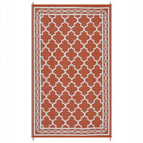 Garvee Waterproof Reversible Outdoor Plastic Straw Rug – Large Patio Carpet – Easy to Clean, Portable, Fade Resistant – Ideal for RV, Camping, Picnic, Backyard, Deck – Terracotta Orange/White, 9x18ft (270x549cm) United States