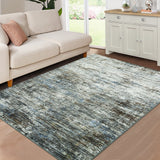 Garvee Modern Abstract Area Rug – Washable, Ultra-Soft Low Pile, Non-Slip, Mark Resistant Carpet for Living Room, Bedroom, or Office – Contemporary Accent Floor Cover – Blue Gray, 10x13ft (305x396cm), USA - Brown