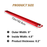 Garvee 72" Heavy Duty Steel Forklift Extensions for 4.5" Wide Forks, Warehouse, Farm, Construction, Heavy Duty Alloy Steel, Rust Resistant, Powder Coated