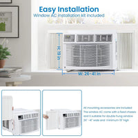 Garvee 10,000 BTU Window Air Conditioner with Remote Control, CEER 11.4, Quiet Operation, 3 Fan Speeds, R32 Refrigerant, Auto Restart, Bedroom & Living Room