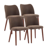 Garvee Modern Dining Chair Set of 4 with Wing Backrest, Upholstered Fabric Seats, Plush Cushioning, Wood Legs, Leveling Feet for Dining Room