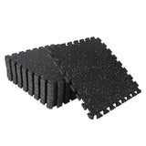 Garvee Heavy Duty interlinked Gym Mat – 0.6" Thick, 12 Pcs, 48 Sq Ft – Waterproof, Soundproof, Shock Absorbent Exercise Flooring for Garage, Home, or Studio – Rubber & EVA Foam – Ideal for Cardio, Pilates, Weightlifting – 60x60x1.5cm, Black Base White - Black Base Blue Dot