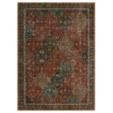 Garvee 5x7ft Washable Persian Area Rug, Red Vintage Floral Design, 100% Polyester 350gsm Soft Low-Pile Carpet, TPR Non-Slip Foldable Backing, Machine Washable Indoor Rug for Living Room, Bedroom, Dining Room, Nursery, Home Office - Red