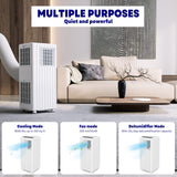 Garvee 7000 BTU Portable Air Conditioner, 3-in-1 Mobile AC Unit - Cooling/Dehumidifier/Fan - Quiet 51 dB, 24H Timer, Remote Control, Compact Room Cooler up to 250 sq ft, Color: White