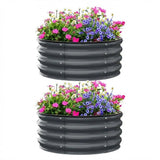Garvee Galvanized Raised Garden Beds 2-Pack – Round Metal Planter Box 3x3x1FT with Open Bottom, Weather-Resistant, Includes Gloves & Rubber Edge Trim, for Vegetables, Flowers & Herbs – Color: Round 3*3*1FT, Dark Gray, 2-Pack
