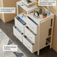 Garvee 5 Drawer Mobile File Cabinet with Open Storage Shelf, Rolling Printer Stand and Fabric Lateral Filing Cabinet for Home Office, Fits A4 or Letter Size Files, White
