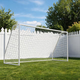 Garvee Heavy Duty Soccer Goal 12x6 FT - Regulation Size Football Field Equipment - Galvanized Steel Frame 1.97" Diameter - Powder Coated, Weather Resistant - Training Net for Backyard or Sports Field, White
