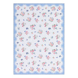 Garvee Vintage Floral Area Rug - Washable Ultra Thin Low Pile Non-Slip Carpet with Scalloped Lace Edge - Easy Clean Decor for Living Room, Bedroom, Nursery - Blue, 5x7ft (152x213cm) - Beige